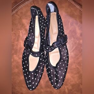 Kelly & Katie Black and White Polka Dot Flats